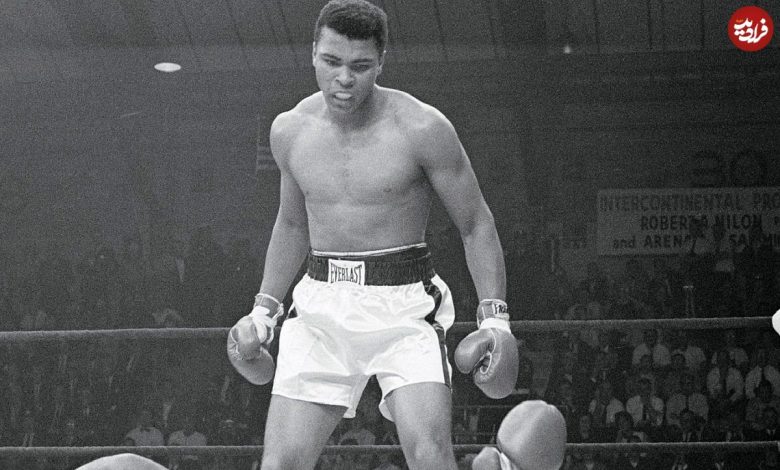 عکس؛ سفر در زمان؛ «لحظه اصابت مشت سنگین محمدعلی کلی به حریف اش»؛ سال 1353