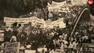 تصاویر؛ سفر در زمان؛ راهپیمایی ۵ میلیونی علیه اسرائیل همزمان با حمله دشمن در تهران