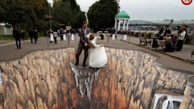 تصاویر؛ هنر خیابانی؛ شاهکارهای هنرمند آلمانی که خیابان‌ها را به درّه‌های عمیق تبدیل می‌کند