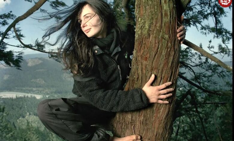 تاریخ و سفر در زمان؛ (عکس) دختری که دو سال بالای یک خت 54 متری زندگی کرد (تصاویر) دختری که دو سال بالای یک درخت 54 متری زندگی کرد