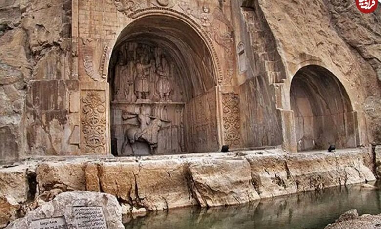 عکس؛ سفر در زمان؛ تاکسی کرمانشاه، طاق بستان، سال ۱۳۳۷