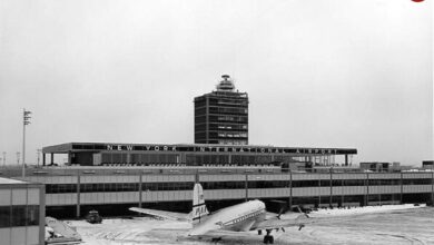 عکس؛ سفر در زمان؛ تصویری قدیمی از فرودگاه نیویورک