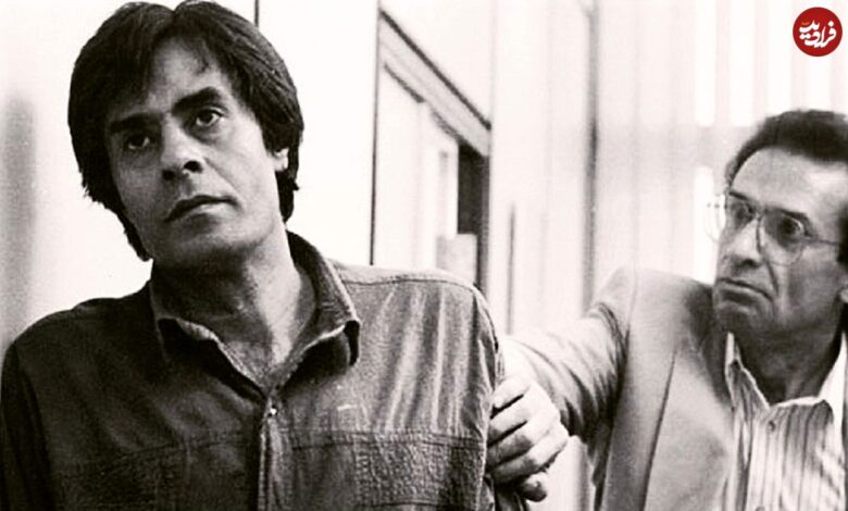 عکس؛ سفر در زمان؛ «خسرو شکیبایی» در کنار دوبلور مشهور؛ سال 1377