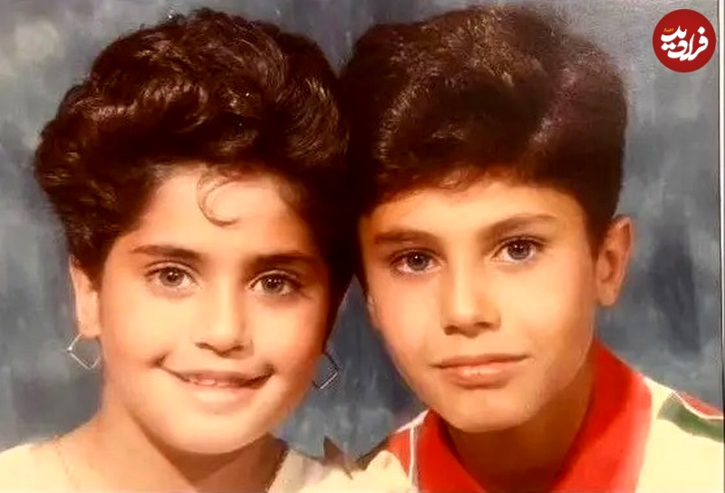 عکس؛ سفر زمان؛ چهرۀ «الناز شاکردوست» در 8 سالگی در کنار برادرش