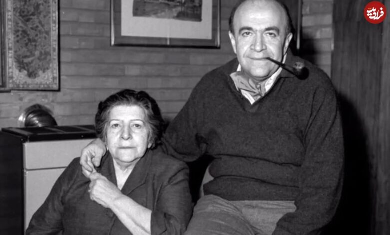 عکس؛ سفر به تاریخ؛ بوسۀ «افسرالملوک سرداری» بر صورت پسرش «امیر عباس هویدا»؛ سال 52