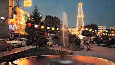 عکس؛ سفر در زمان؛ نصب برج ساعت در میدان هفت‌تیر، ۶۰ سال پیش