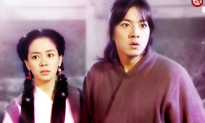 عکس| سفر در زمان؛ «جومونگ و سویا» در حال تمرین یک سکانس در سریال جومونگ؛ سال 1384