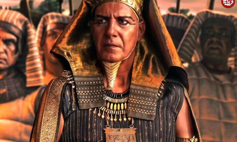 عکس| سفر در زمان؛ «بهنام تشکر» با ظاهر فرعون در پشت صحنه سریال حضرت موسی در 48 سالگی