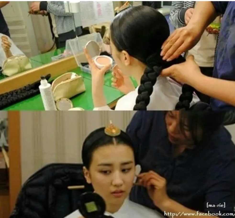 عکس در زمان|لحظه آماده‌سازی «ملکه اینهیون» در پشت صحنه سریال دونگ‌یی