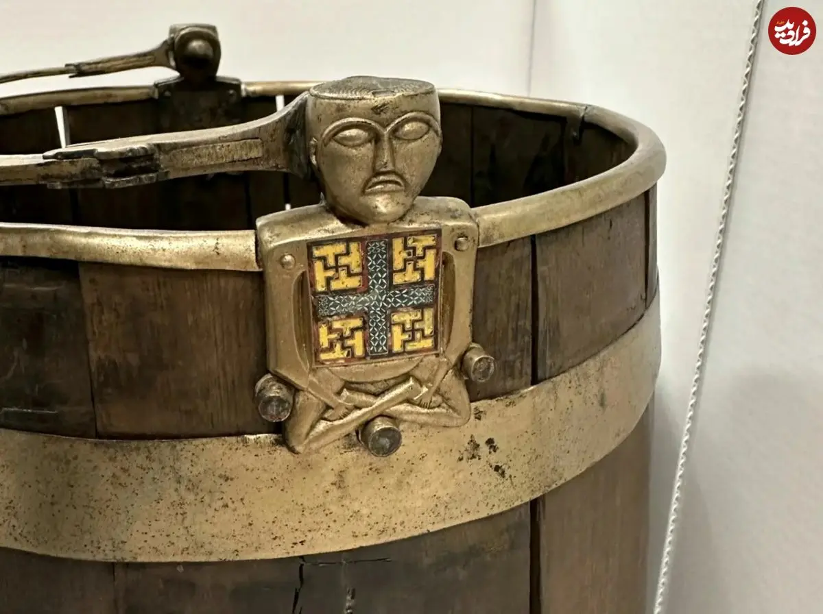 مجسمه‌ای شبیه «بودا» بر روی سطل هزارساله‌ای که در نروژ کشف شد