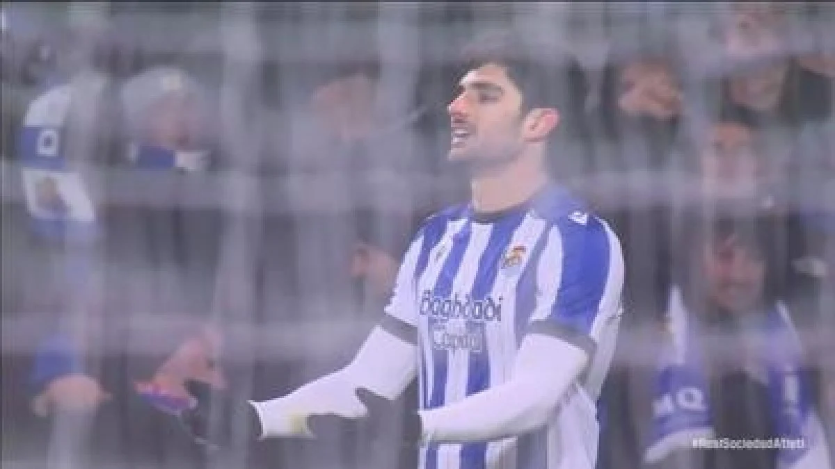 گل اول رئال سوسیداد به اتلتیکو مادرید (گونسالو گوئدس)