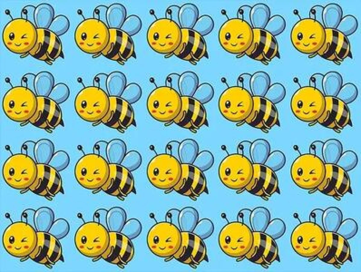 بازی فکری :فقط اوناییکه مثل عقاب تیزبین و دقیق هستن تو 4 ثانیه زنبور متفاوت و پیدا می کنند!