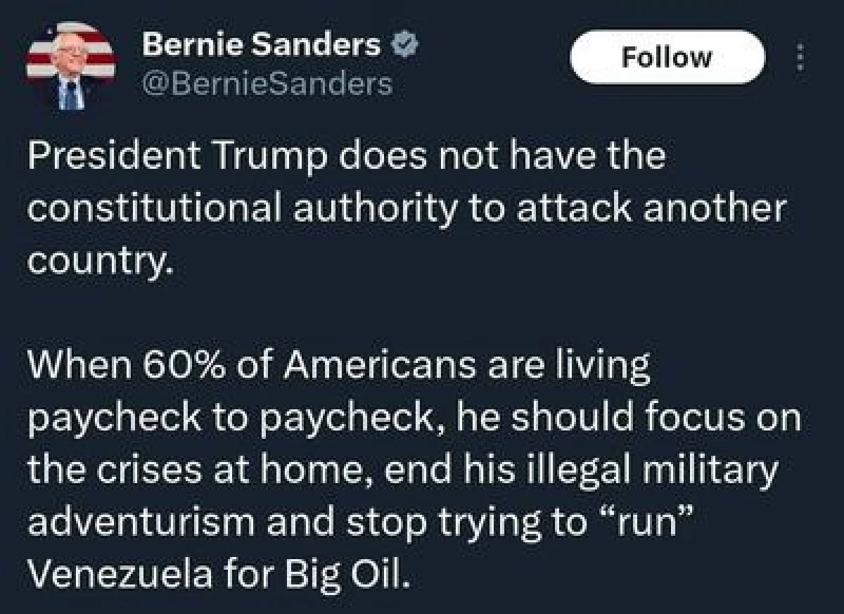 سندرز : ترامپ به فکر منافع شرکت‌های نفتی است نه مردم آمریکا